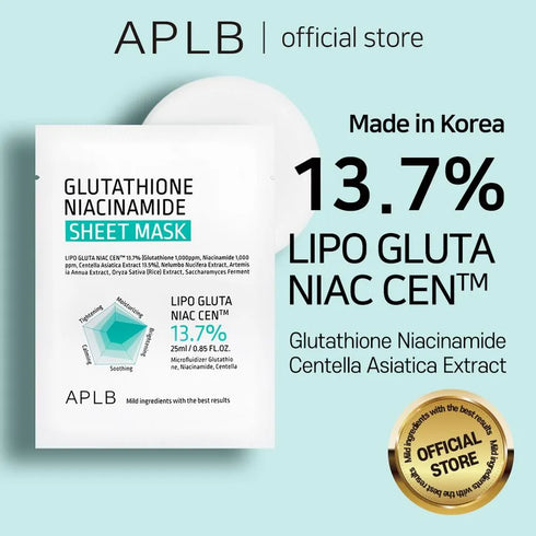Glutathione Niacinamide Sheet Mask 25ml-APLB-Matakana Pharmacy